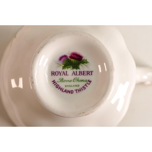 763 - Royal Albert Highland Thistle coffee set (15)