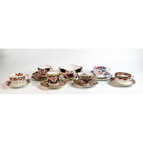 776 - Wileman & Foley trios, various shapes. Patterns 7835, 60330, 6075, 6031, 3464, 4348 and sugar bowl (... 