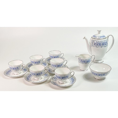 778 - Shelley coffee set, Carlisle shape, pattern 14258 Columbia consisting of coffee pot, 6 coffee cups &... 