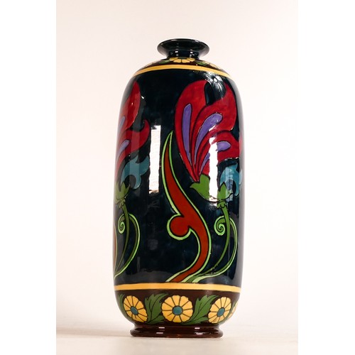 858 - Wileman & Co Intarsio vase 3562. Open flower design around body of vase. Height 23cm.