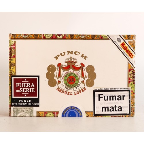 1890 - Punch Manuel Lopez Petit Corona handmade Cuban cigars, dated March 2008, sealed box of 25.