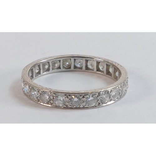 2208 - 18ct gold / platinum 23 x diamond full eternity set ring size P / Q.  Each diamond approx 10 points,... 