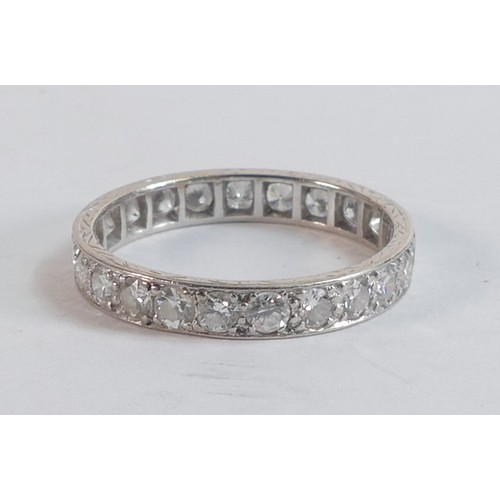 2208 - 18ct gold / platinum 23 x diamond full eternity set ring size P / Q.  Each diamond approx 10 points,... 