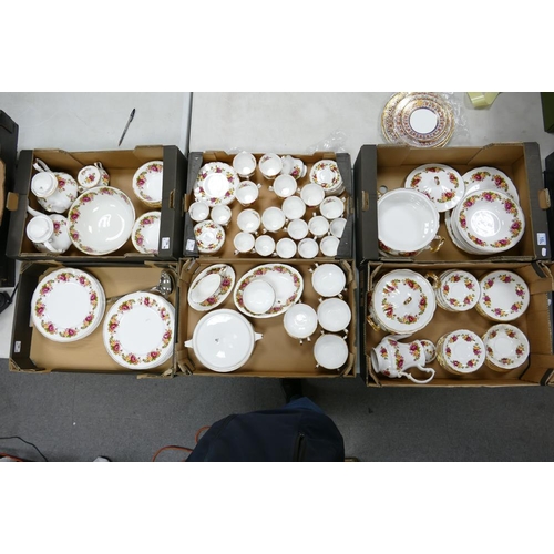 18 - A large collection of English Made Floral Tea & Dinnerware in the style of Old Country Rose pattern ... 