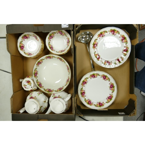 18 - A large collection of English Made Floral Tea & Dinnerware in the style of Old Country Rose pattern ... 