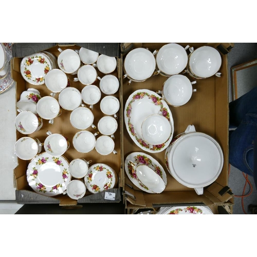 18 - A large collection of English Made Floral Tea & Dinnerware in the style of Old Country Rose pattern ... 