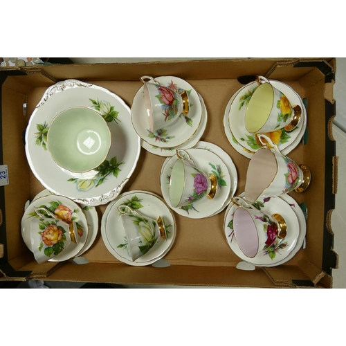 23 - Paragon Six Famous Roses Patterrn 21 piece tea set