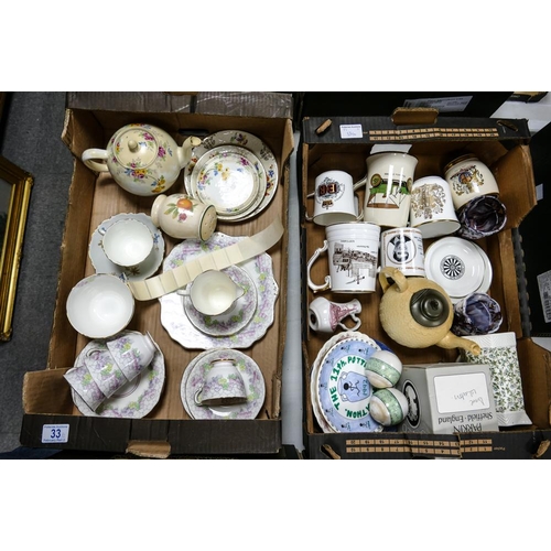 33 - A mixed collection of items to include Royal Stafford Floral part tea set, floral New Chelsea items,... 