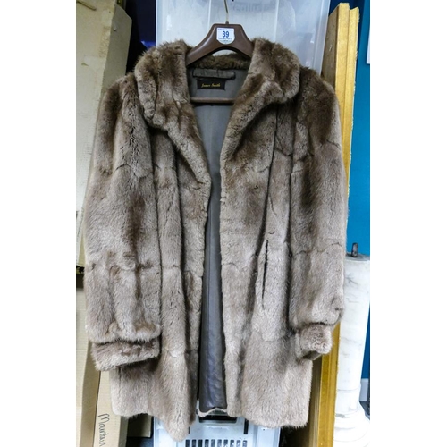 39 - Vintage James Smith Fur Jacket, approx size 14