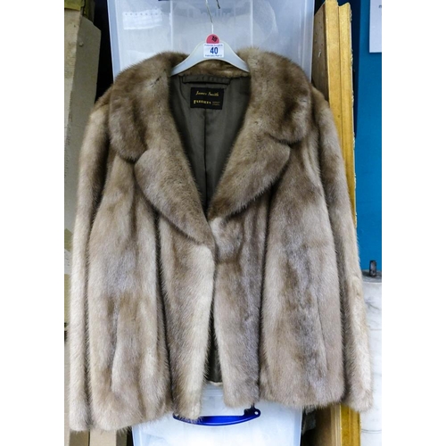 40 - Vintage James Smith Fur Jacket, approx size 14