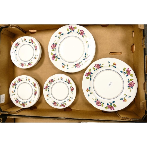 43 - A large collection of Wedgwood Williamsburg Chinese Flowers Pattern tea & dinner ware including tea ... 