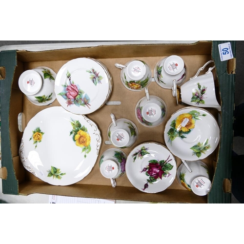 50 - Paragon Floral decorated 21 piece tea set