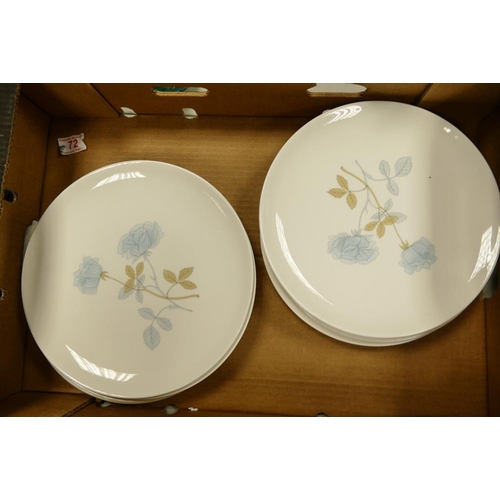 53 - A large collection of Wedgwood Ice Rose Patterned Tea & Dinnerware including two Handled cups & sauc... 