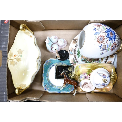 62 - A mixed Collection of items to include large jewelled Carltonware centrepiece bowl (a/f), similar no... 