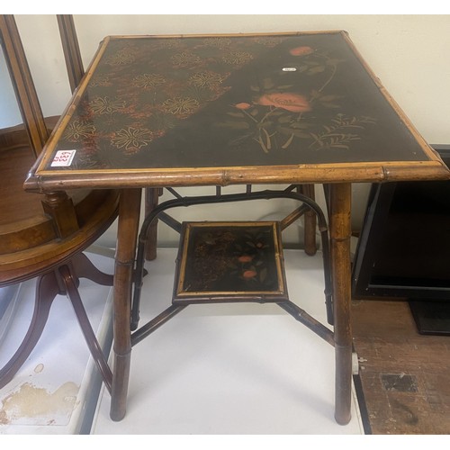 633 - Victorian bamboo side table, height 71cm x width 55cm, depth 55cm.