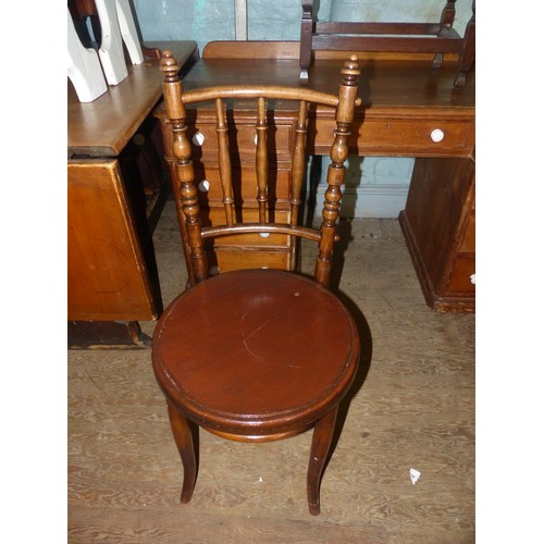 700 - An Edwardian Michael Thonet Style Chair with Circular Stretcher. Seat may have been replaced and bra... 