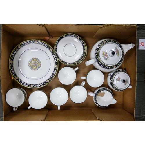 20 - A collection of Wedgwood Runnymede patterned Cup & saucers, Salad Plates & tea service (seconds)