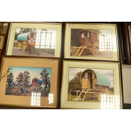 24 - Four Framed Traveller Theme Prints, largest 46 x 55cm(4)