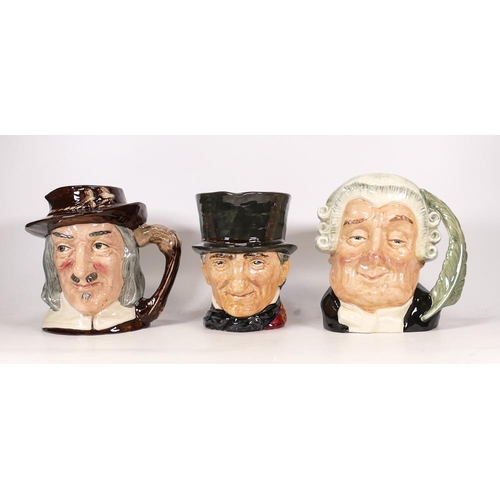 304 - Royal Doulton Large Character Jugs The Lawyer D6498, Izaak Walton D6404 & John Peel (3)