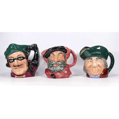 308 - Royal Doulton Large Character Jugs Toby Philpotts, Falstaff  & Dick Turpin D6528(3)