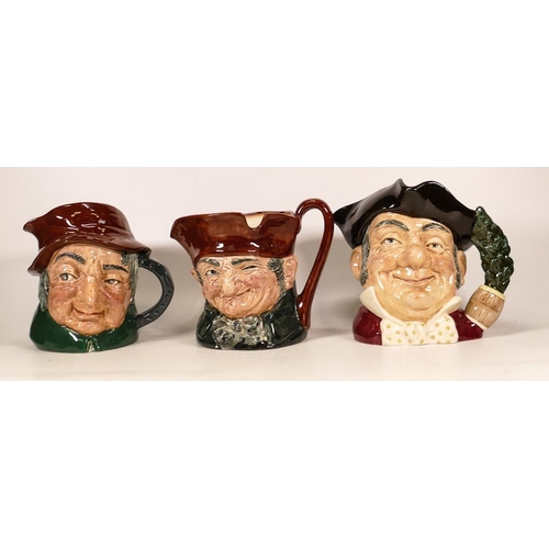 310 - Royal Doulton Large Character Jugs Mine Host D6468, Old Charley & Uncle Tom Cobblery D6637(3)