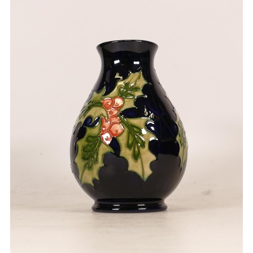 433 - Moorcroft robin vase , boxed. height 14cm