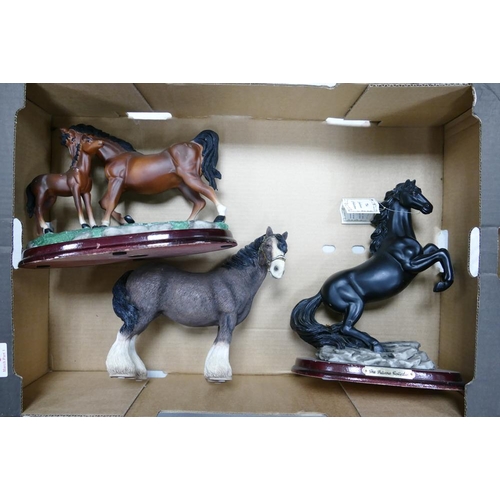 5 - A collection of Resin Type  Horses  some on plinths