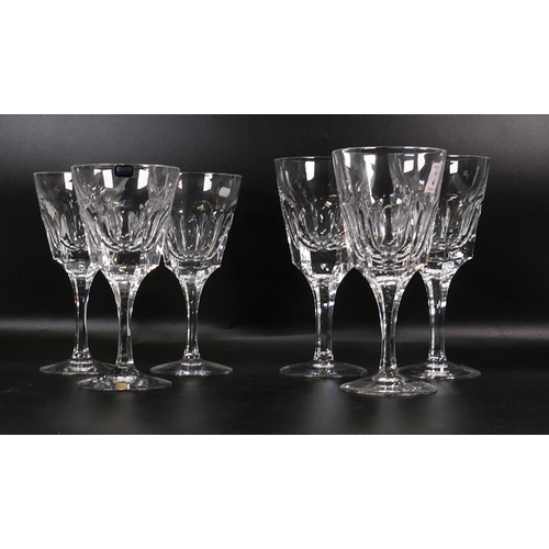 217 - Six Un Matched Quality Cut Glass Crystal Wine Glasses, tallest 18cm(6)