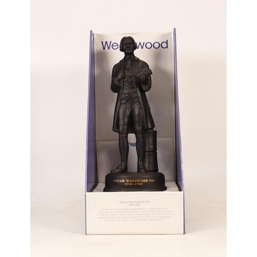 228 - Wedgwood basalt figure of Josiah Wedgwood, limited edition 1691/2000, with certificate & box, standi... 