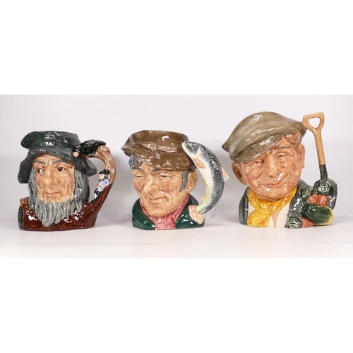 276 - Royal Doulton Large Character Jugs Rip Van Winkle D6438, The Gardener D6630 & The Poacher D6429(3)