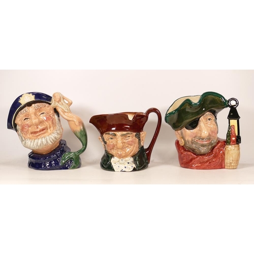 277 - Royal Doulton Large Character Jugs Old Salt D6551, Old Charley D5420 & Smuggler D6616(3)