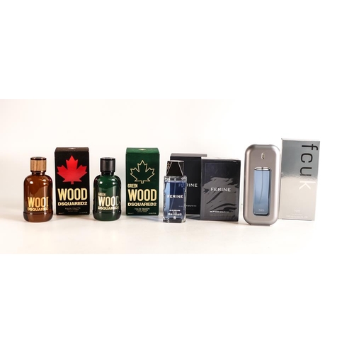 208 - A collection of men's used aftershave and eau de toilette with varying amounts of fragrance includin... 