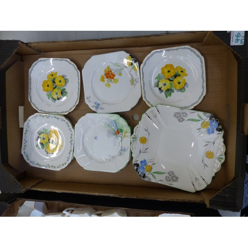 46 - A collection of Shelley china cake plates