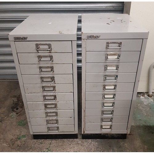 649 - Two sets of Bisley branded metal drawers.