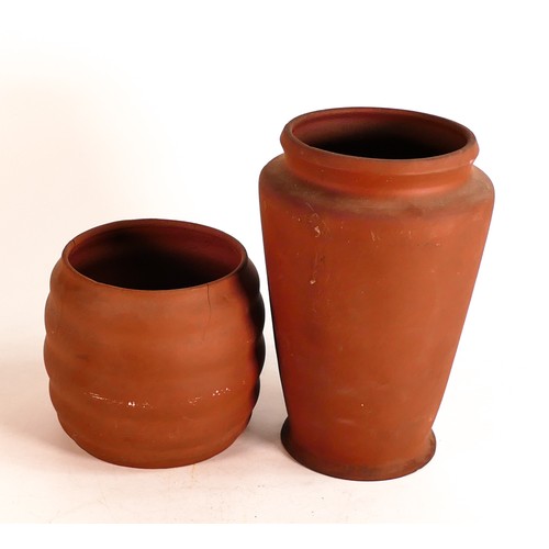 30 - Two local interest Terracotta vases made from clay removed from BIS Kiln Excavations, Hanley Works 1... 