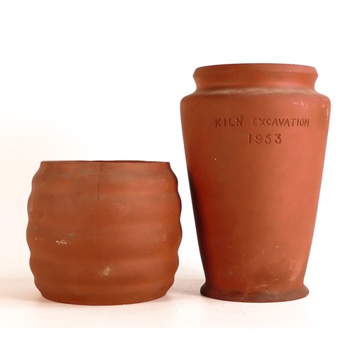 30 - Two local interest Terracotta vases made from clay removed from BIS Kiln Excavations, Hanley Works 1... 