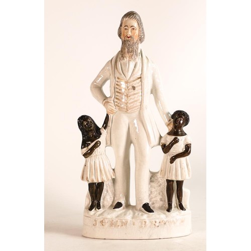 47 - Mid-Victorian Staffordshire figure of John Brown, a leader of the American Abolitionist Movement dep... 