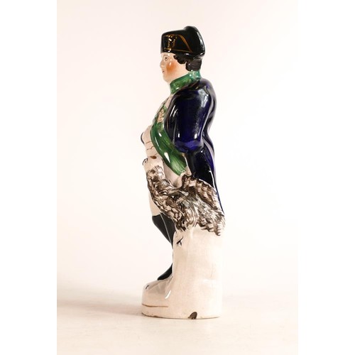 48 - Mid-Victorian Staffordshire portrait figure of Napoleon Bonaparte. Modelled with hand in jacket and ... 