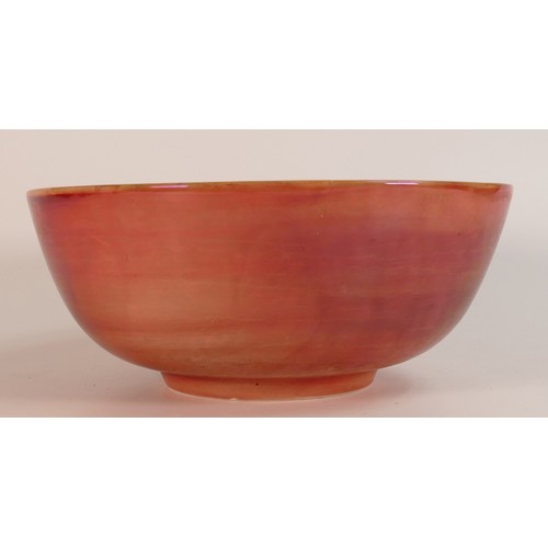 65 - Jonathan Cox Ceramics vibrantly decorated fruit bowl with lustre wild bird decoration, diameter 25.5... 