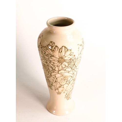 71 - Moorcroft undecorated white master floral vase. Height 21cm, boxed