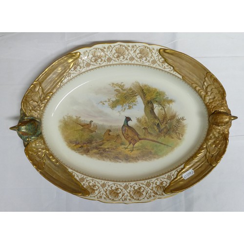 89 - A Royal Worcester 'Game & Sea Birds' part dinner service, dated 1889, pattern 3425, comprising a dee... 