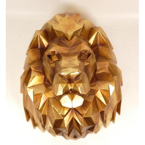 206 - Plastic lion wall plaque, height 30cm