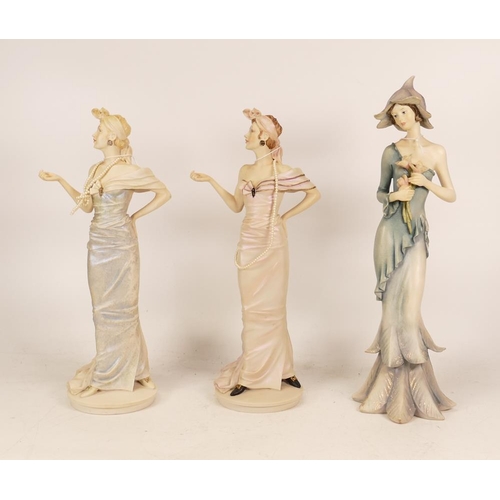 217 - Royal Doulton Classique figures Helena CL3994 and Julia CL3993 and The Leonardo Collection figure Th... 