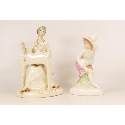 220 - Royal Doulton figures Tom, Tom, The Piper's Son (2nds) together with Musicale HN2756 (a/f) (2)