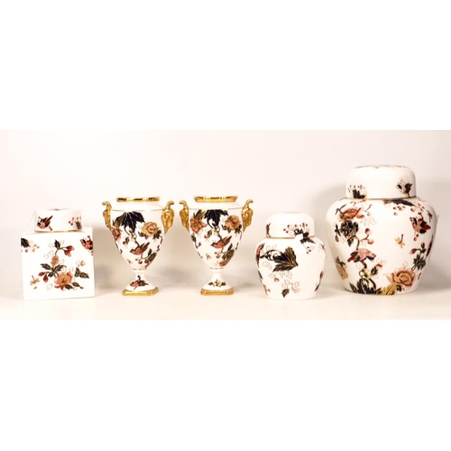 293 - A Small Collection of Coalport Hong Kong Pattern Items to include Ginger Jars, Tea Caddy Tyle Square... 