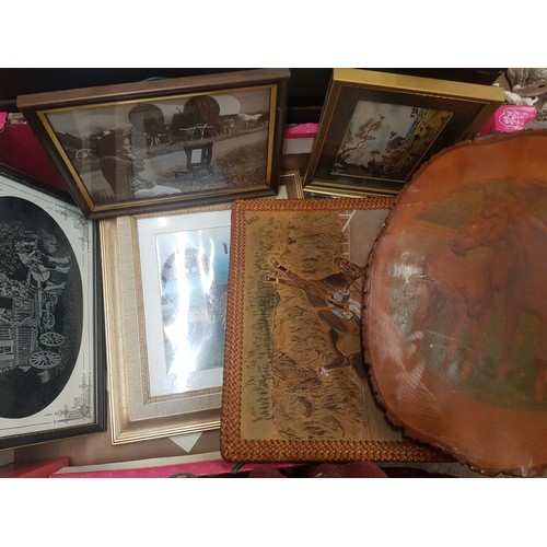 18 - A mixed collection of framed items with Equine & Traveller theme