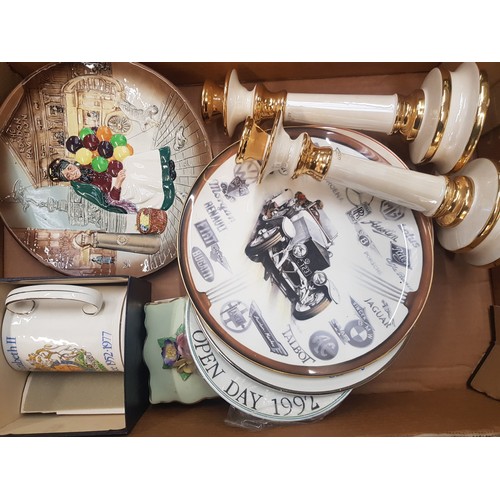 38 - A mixed collection of items to include decorative wall plates, Royal Commemorative tankard, ceramic ... 