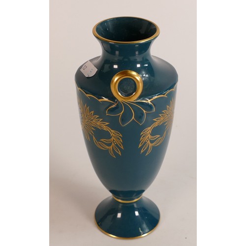 120 - Minton Pate-sur-Pate two handled vase, gilded & decorated 