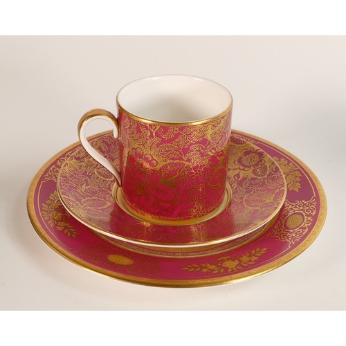 122 - A collection of Mintons gilded china including Argyle plate, Brocade coffee can & saucer, Minton nam... 