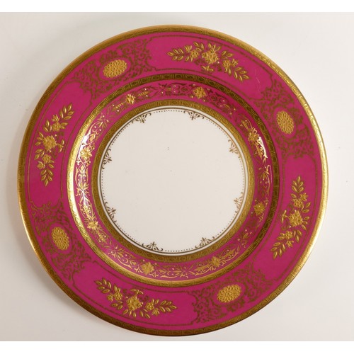 122 - A collection of Mintons gilded china including Argyle plate, Brocade coffee can & saucer, Minton nam... 